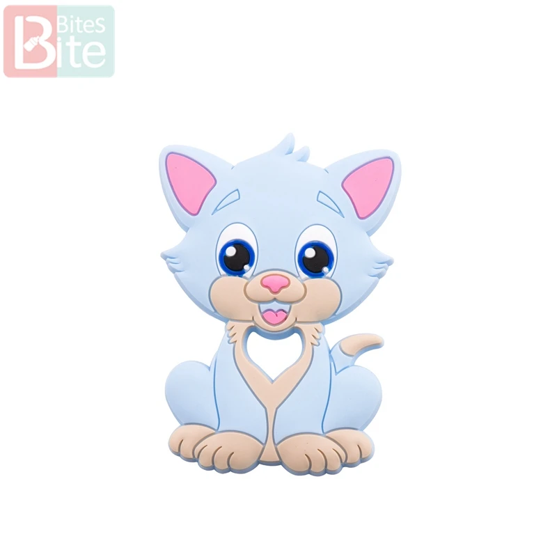 Cat Candy Blue 6 шт., силиконовый Прорезыватель для зубов, кулон в виде лисы для соски, Товары для малышей, Силиконовые Прорезыватели для зубов, игрушки для детей, Детские Прорезыватели - Цвет: Cat Candy Blue