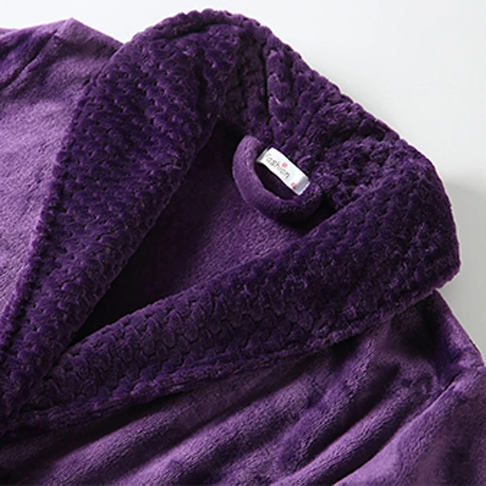 Осенний флисовый Сексуальный банный халат Свободные теплые зимние пояса пижамы