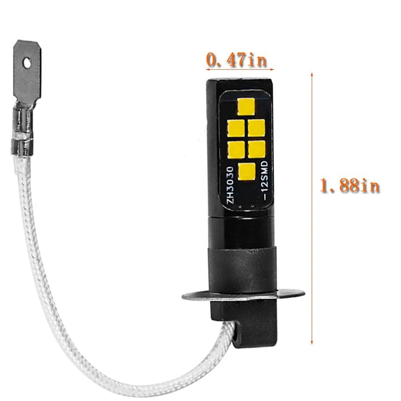 H3 светодиодные фары 12V 12Smd светильник лампочка 3030 Чипсет W5W лампы 194 Светодиодные