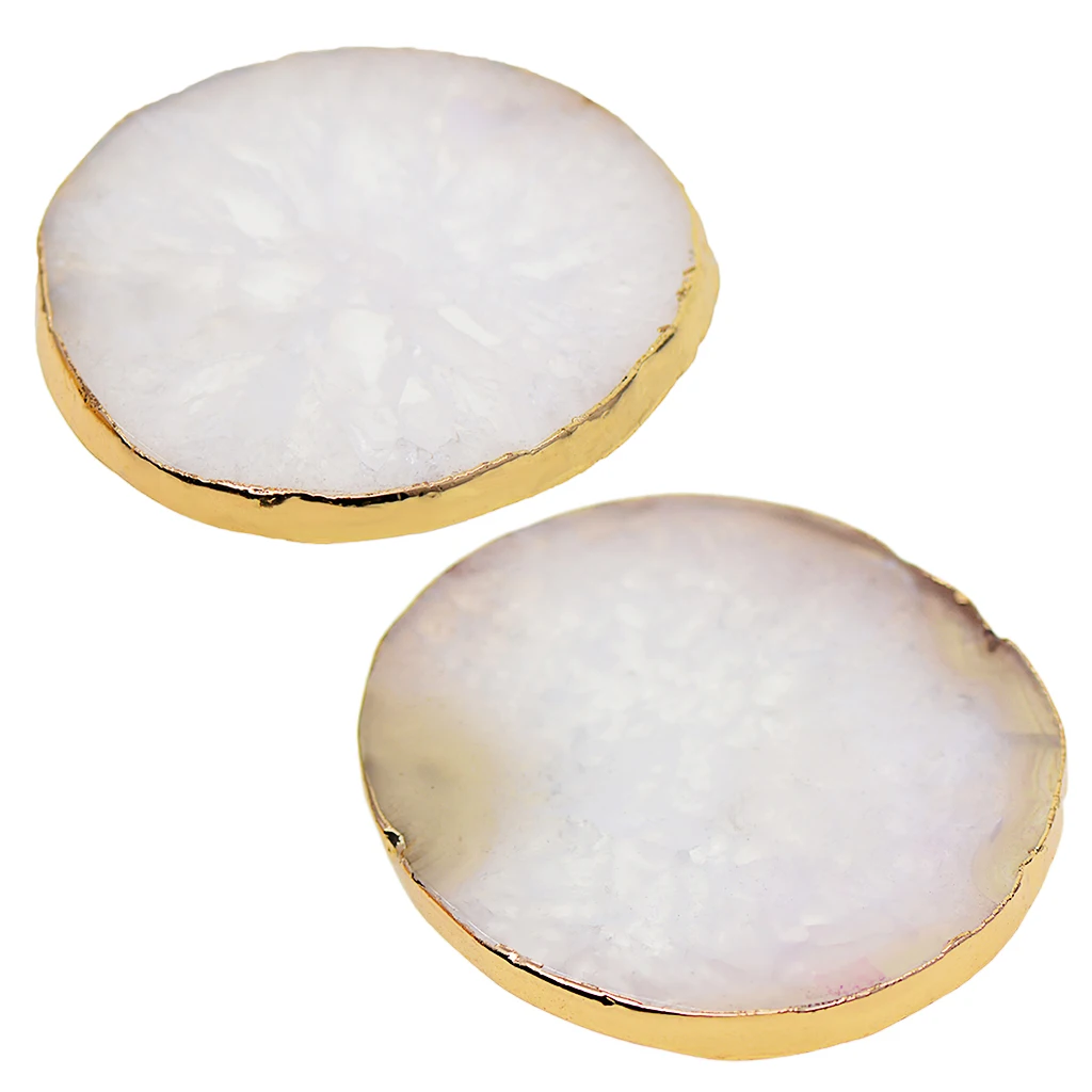 Золотой Край Агат ломтик Хрустальный подстаканник мат кофе чай место