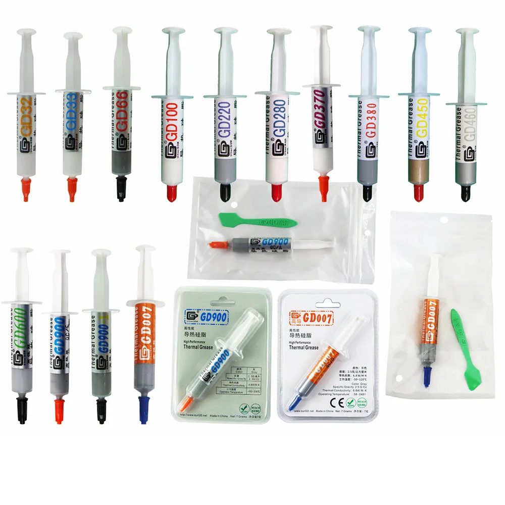 

10Pcs 7g Silicone Thermal Paste Grease Syringe Heatsink Compound Cooling for PC CPU