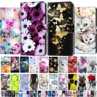 Кожаный чехол-книжка для телефона Redmi Note 5 5A Pro Plus с изображением цветов и милого кота