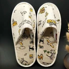 Шлепанцы женские льняные одноразовые, модные тапочки с принтом для гостей дома, для салона красоты, свадьбы, 1 пара