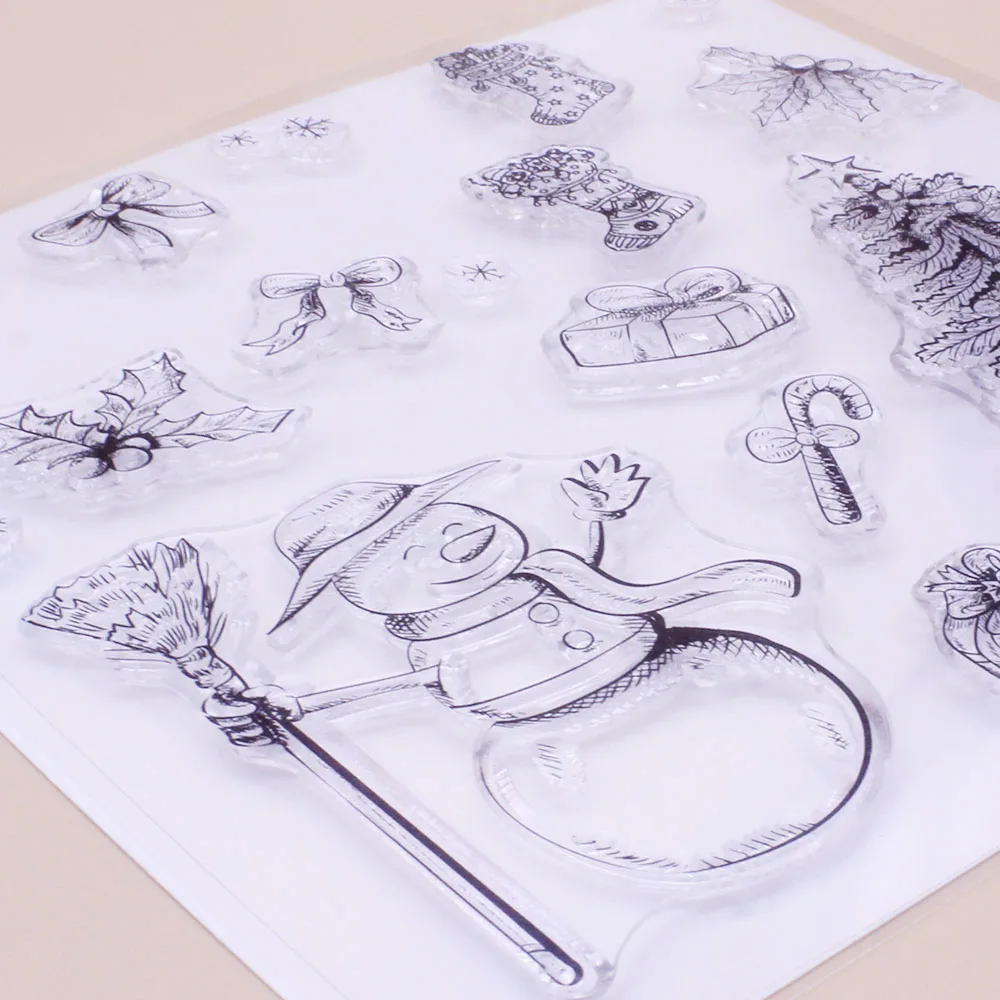 Прозрачные штампы Alinacutle Рождественская елка снеговик альбом для скрапбукинга