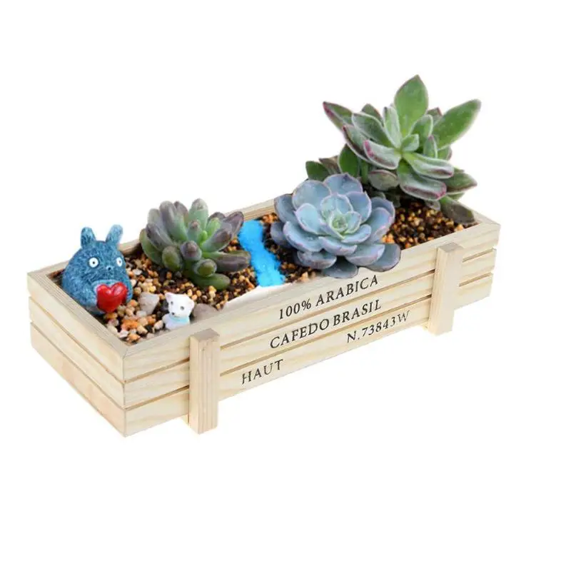 Винтажная деревянная коробка садовый Настольный цветочный горшок брелок