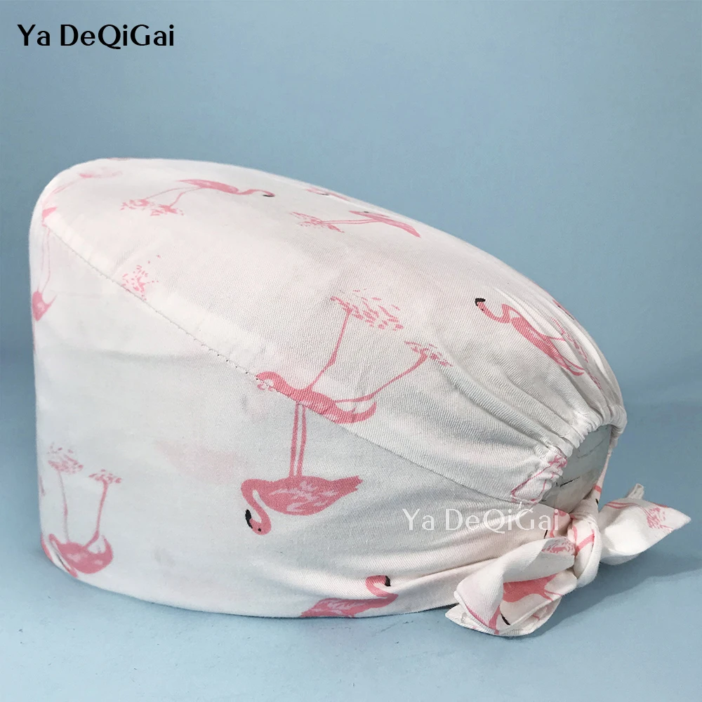 

Multicolor Breathable Men's and Women's Surgical Cap Fashion Cartoon Printing Beauty Salon Nursing Cap Pure Cotton doctor cap