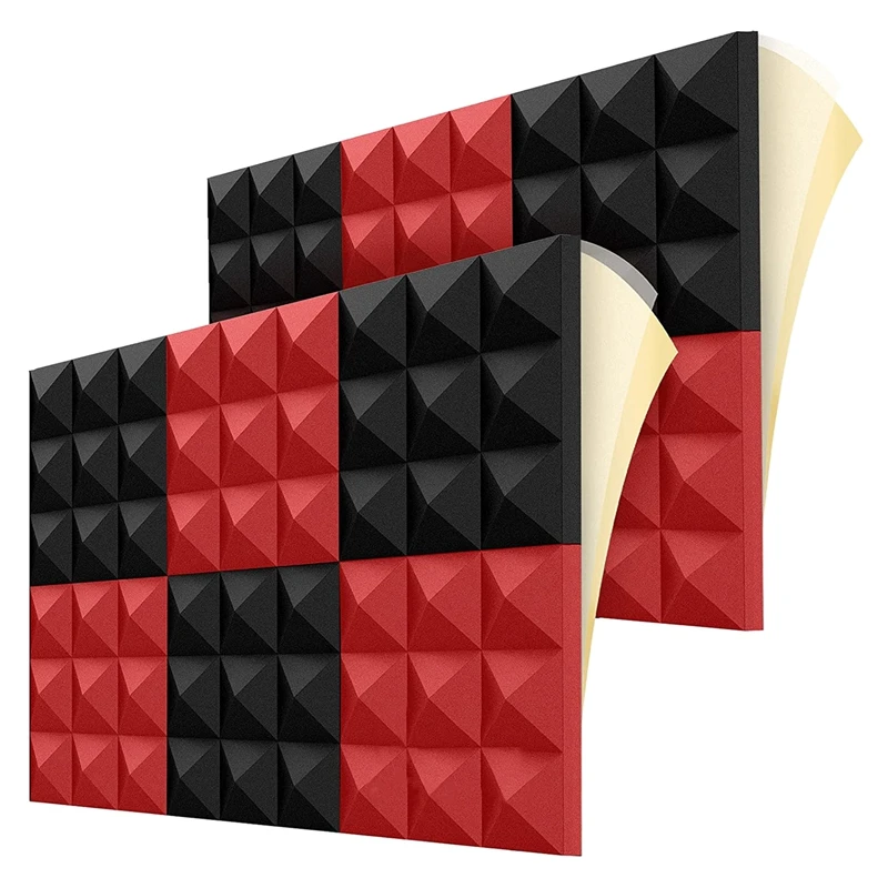 

Dropship-Acoustic Foam Panels,2X12X12 Inch Sound Proof Foam Panels With High Density Pyramid Sound Insulation Padding