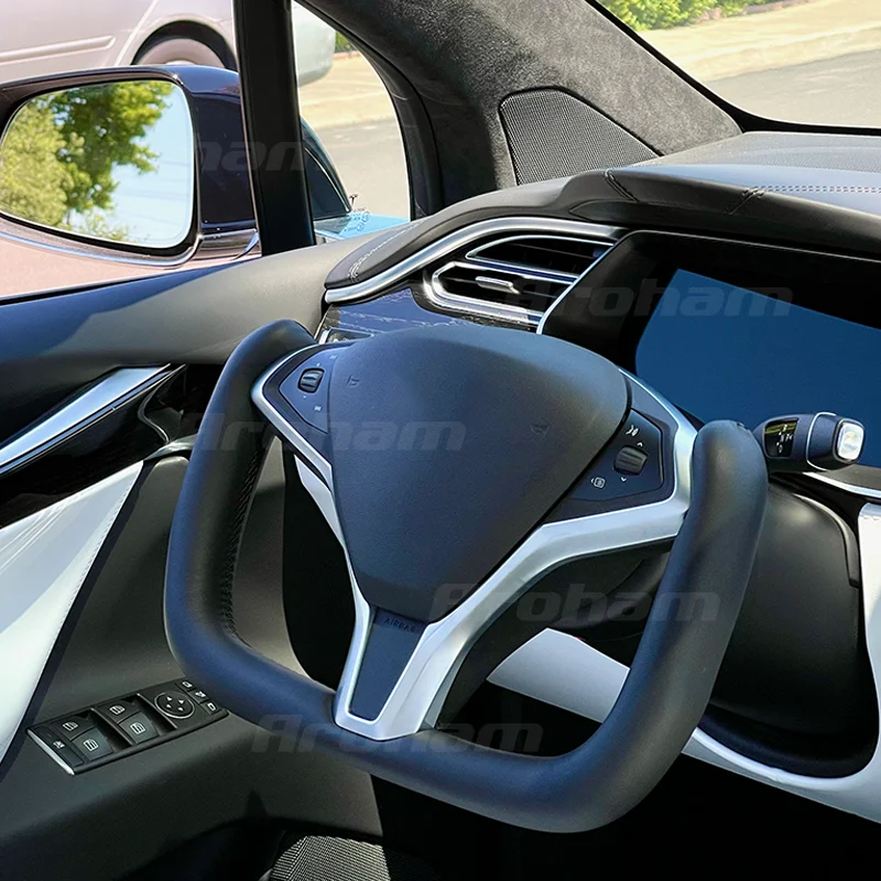 Высокое качество полная кожа для Tesla модель S X на заказ спортивный хомут рулевое