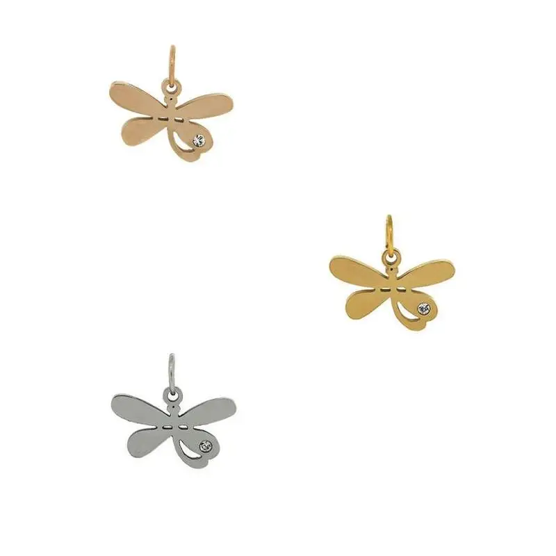 Модный хрустальный кулон Стрекоза из нержавеющей стали мини-кулон критал