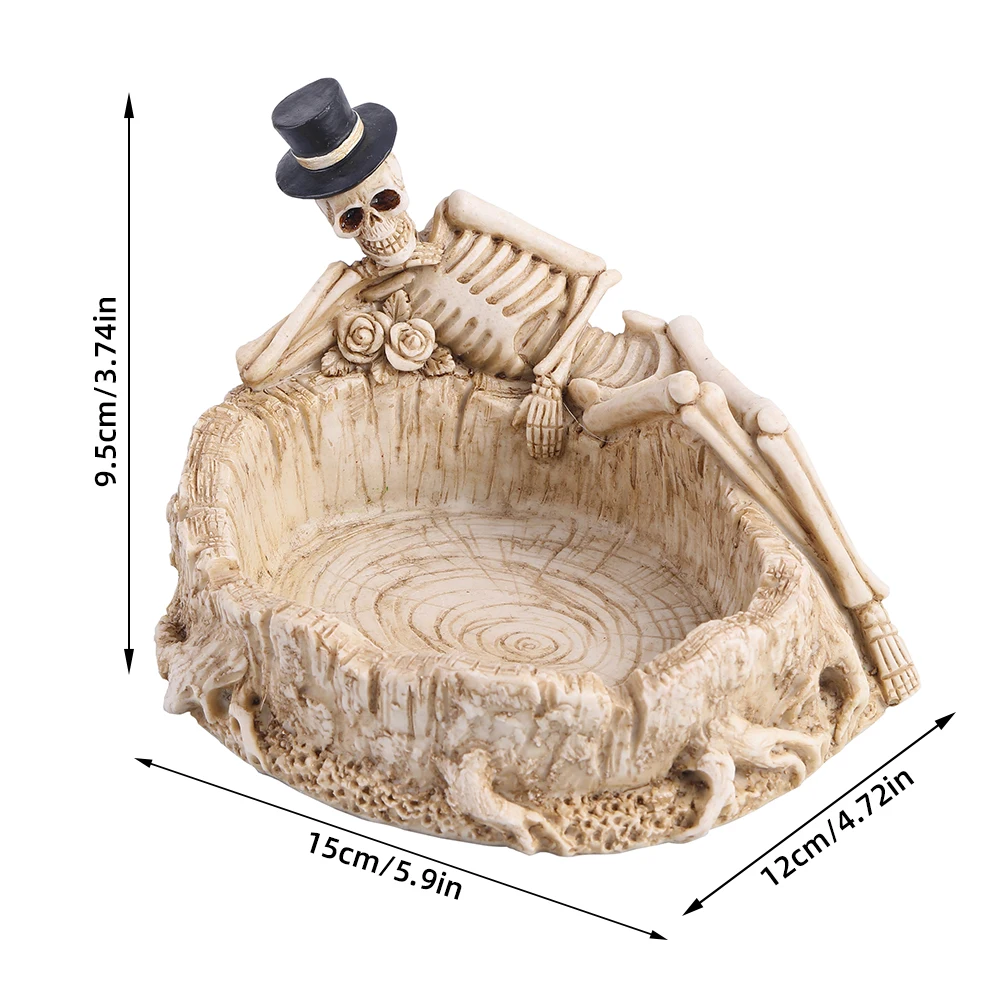

Ashtray Creative Skull Ashtray Resin Carved Skull Home Desktop Retro Resin Ornaments Home Decorative Portable Ashtray