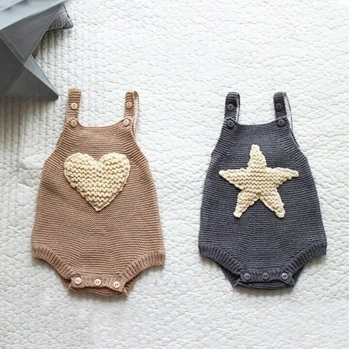 Одежда для новорожденных мальчиков с длинными рукавами, свитер с надписью «Love», детский трикотажный комбинезон, комбинезон для девочек, вязаная одежда