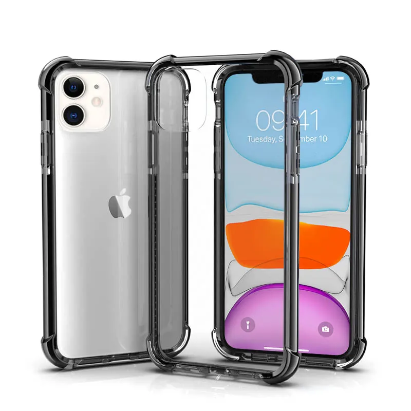 Для iPhone 11 чехол 5,8 дюймов 6,1 дюймов 6,8 дюймов гибридный ударопрочный ТПУ и PC задняя крышка для iPhone XS MAX XR - Цвет: Black