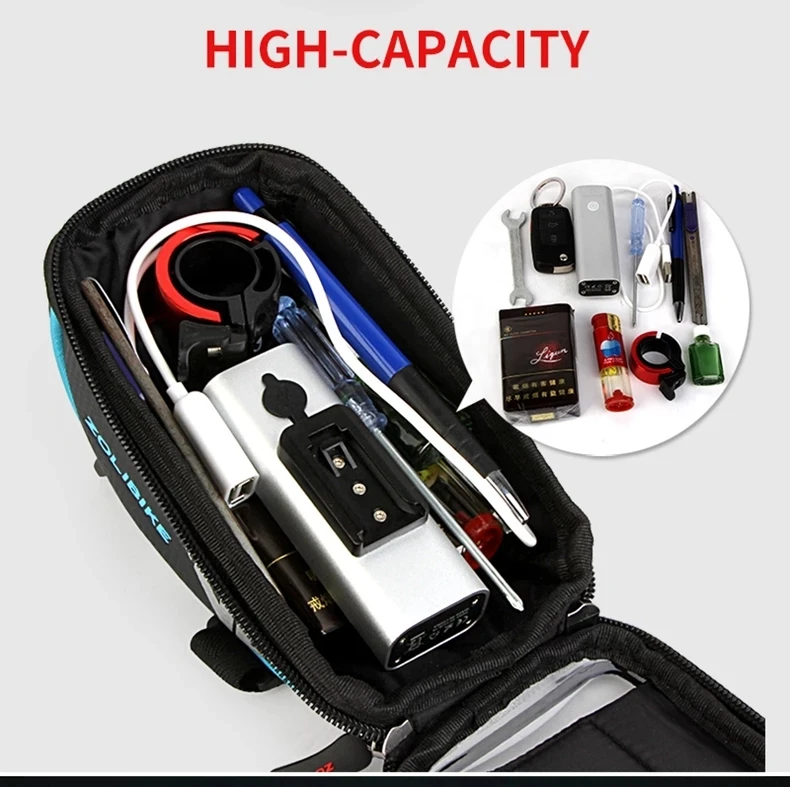 Waterproof Cycling Top Tube Handlebar PVC Bag Touchscreen Phone Mount Holder MTB Road Bike Front Frame | Спорт и развлечения