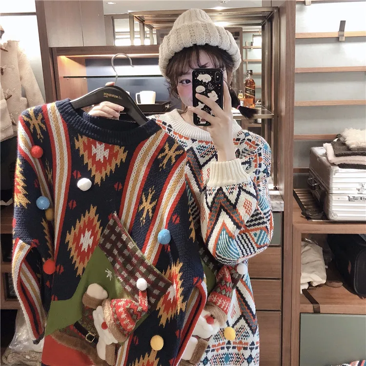 

Pullover Poncho Sweater Female Heavy Industry 2020 New Autumn And Winter Thickened Hedging Lazy Wind Loose Outer Wear Santa