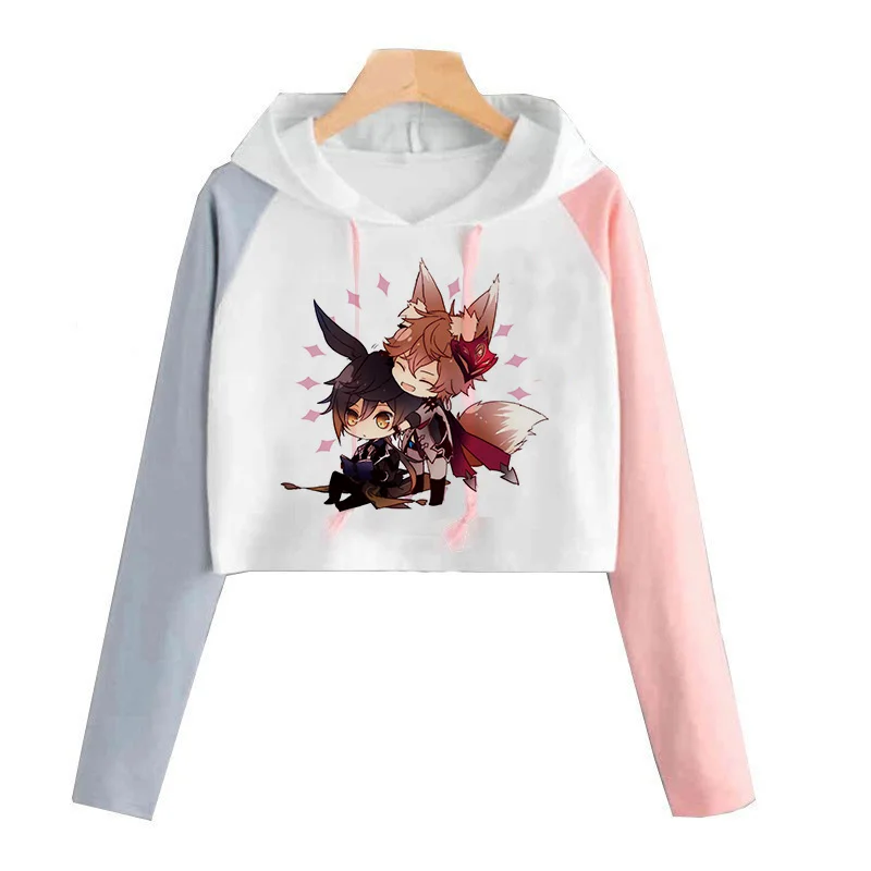 

Толстовка Женская Genshin Impact с капюшоном в стиле 90-х, с рисунком Ху Тао, каваи, аниме, Харадзюку, в Корейском стиле