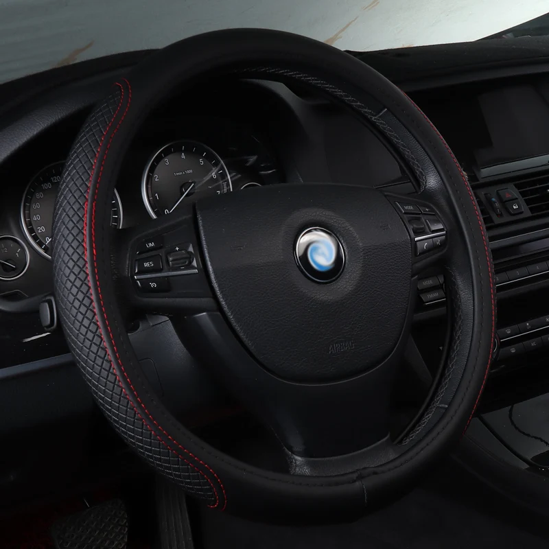 Чехол на руль автомобиля Нескользящие аксессуары из натуральной кожи для Mitsubishi