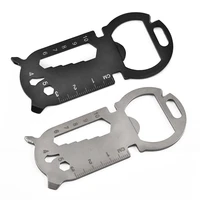 2021 hot sell outdoor multi functional edc card creative bottle wrench opener key chain camp survive outdoor sport hiking tool
