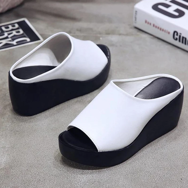 

Women Platform Sandals Open Toe Thick Wedges Soft Sole Summer Beach Slippers Shoes A66