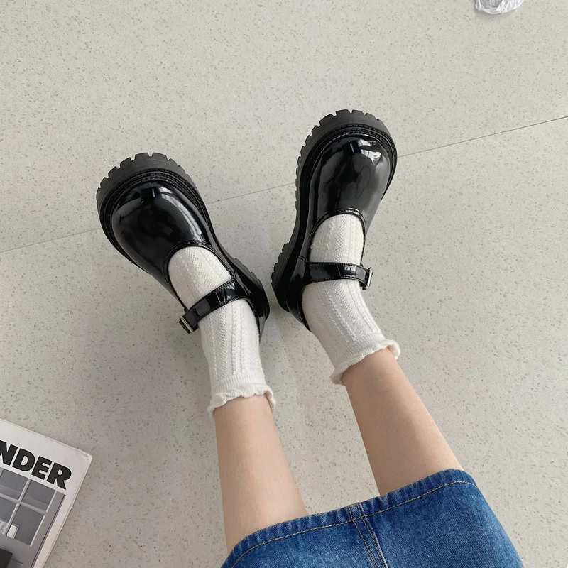 

Туфли женские в стиле «Лолита», винтажные Туфли Мэри Джейн на платформе, высокий каблук, школьная обувь в японском стиле, большие размеры 40