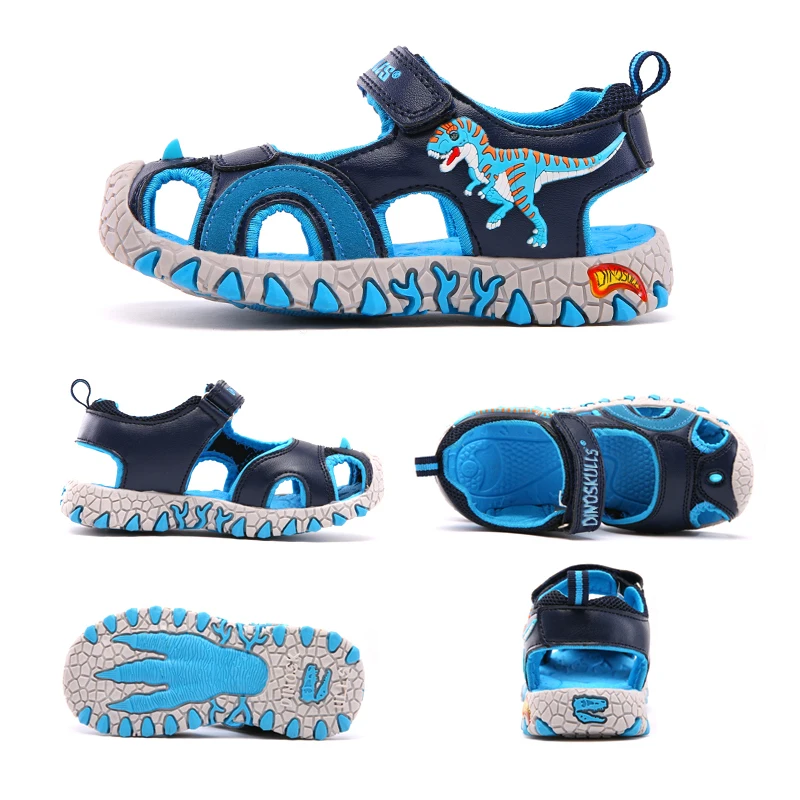 Сандалии детские из ПУ кожи мягкая летняя спортивная обувь для мальчиков с 3D