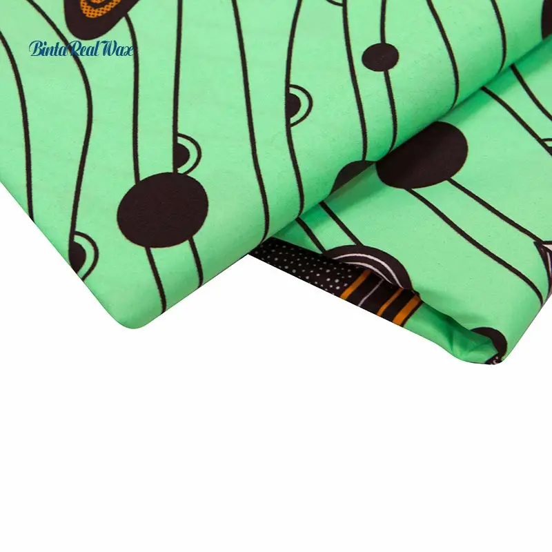 2020 Африка Анкара полиэстер желтая звезда Зеленая волна восковые принты ткань