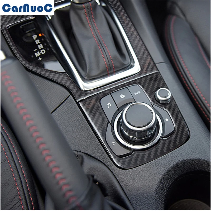 

Для Mazda 3 Axela 2013-2016 автомобильное центральное управление Мультимедийная панель шестеренок разные рамы углеродное волокно стикер аксессуары ...