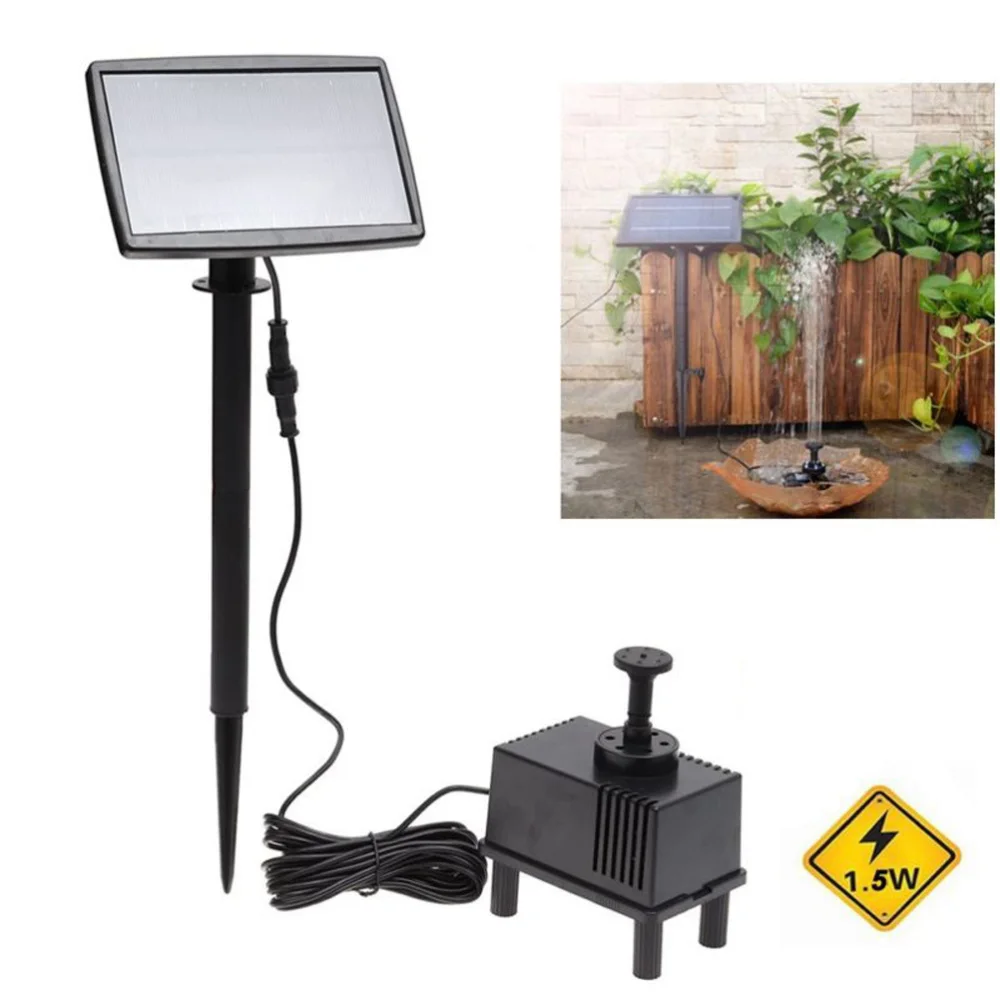 

Solar Power Fountain Pool Water Pump Panel Submersible Watering for Garden Pool Pond Patio Decoration - 5M