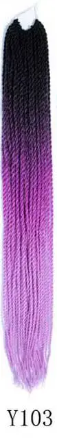 Qphair Ombre Сенегальские вьющиеся волосы крючком косы 24 дюйма 30 корней/упаковка синтетические плетеные волосы для женщин черные кроличьи волосы - Цвет: y103