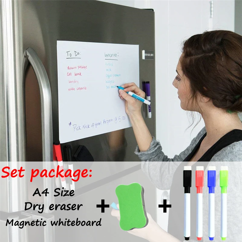 Магнитная доска для кухни, многоразовая, стираемая, для холодильника, Офисная доска для рисования сообщений