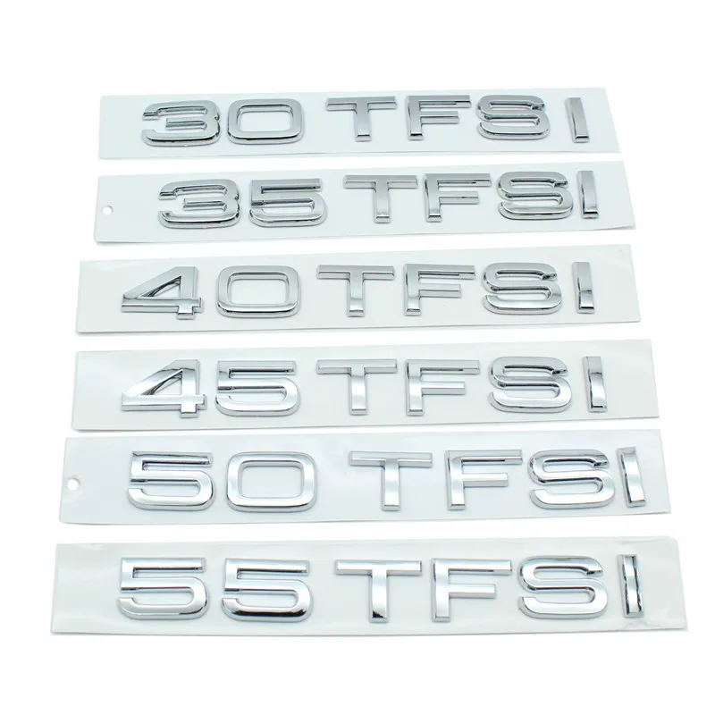 

Оригинальная 3D наклейка, 30, 35, 40, 45, 50, TFSI логотип, автомобильная эмблема, наклейка для Audi A3, A4, A5, A6, A7, A8, Q2, Q3, Q5, Q7, Q8, A1, S3