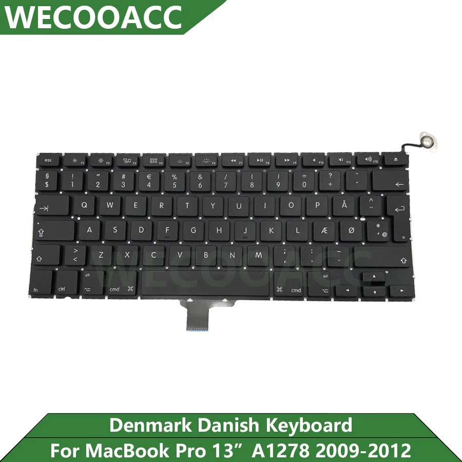

Новая сменная клавиатура A1278 для Macbook Pro, 13 дюймов, Дания, датская клавиатура 2009, 2010, 2011, 2012 года