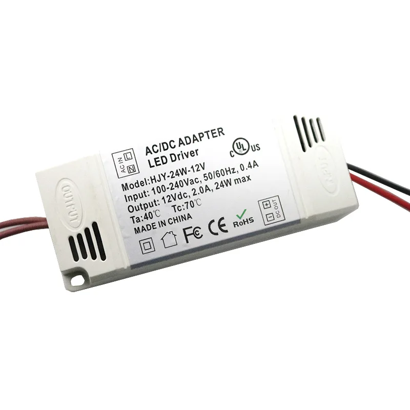 Светодиодный драйвер источник питания переменного тока 12 В 24 Вт 2 А 3 220 от 5050 в до