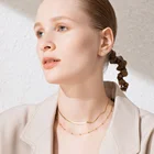 Женское Ожерелье-чокер с двойной цепочкой, из нержавеющей стали