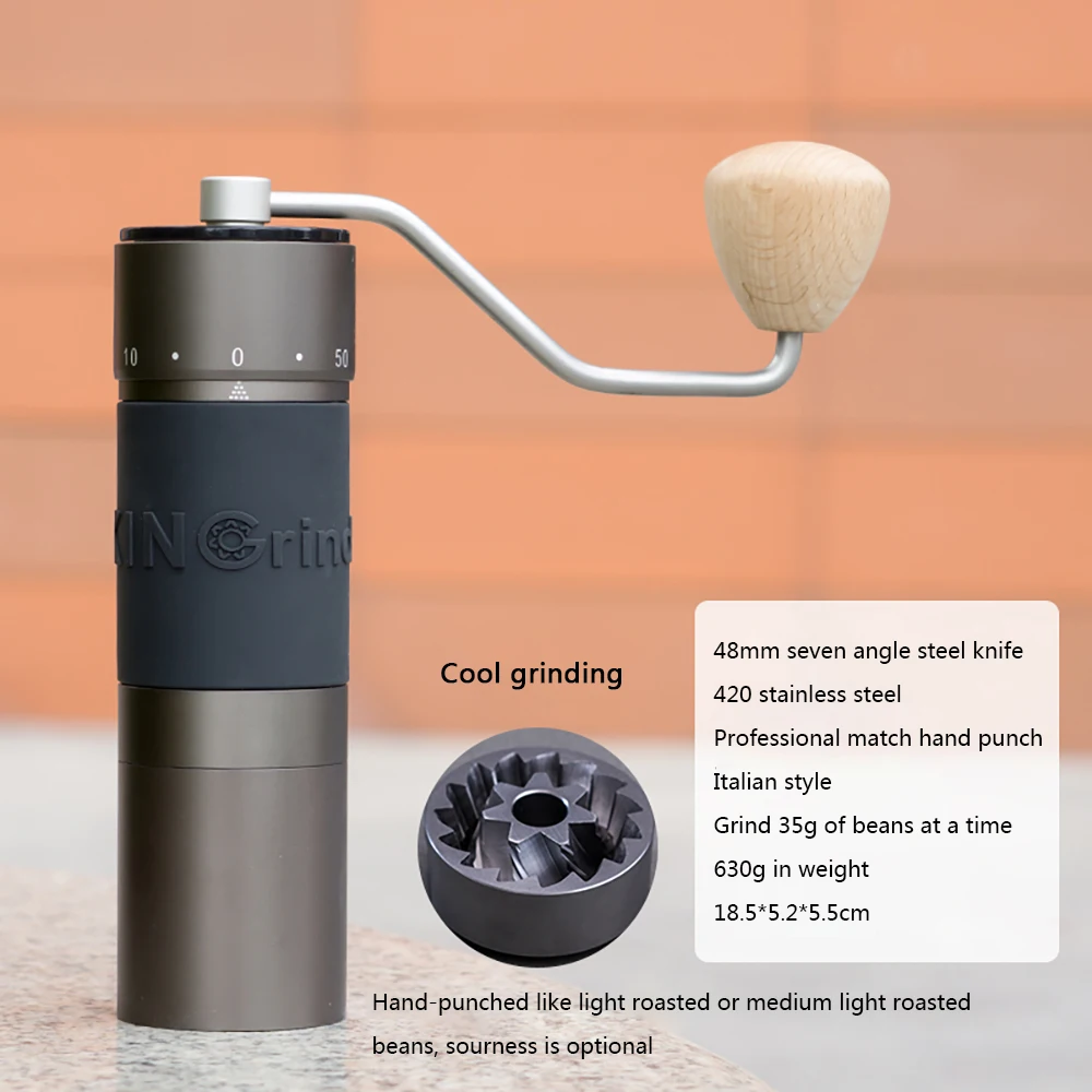 Molinillo de Caf&eacute; Manual K6, molinillo de caf&eacute; port&aacute;til de aluminio de alta calidad, n&uacute;cleo de molienda de alta gama, rebaba de caf&eacute;, 35g-2