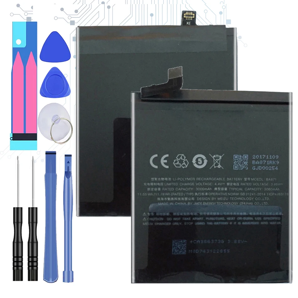 

Mobile Phone Battery For Meizu Meilan M15 15 Lite M871H BA871 Replacement Battery BA871 3060mAh