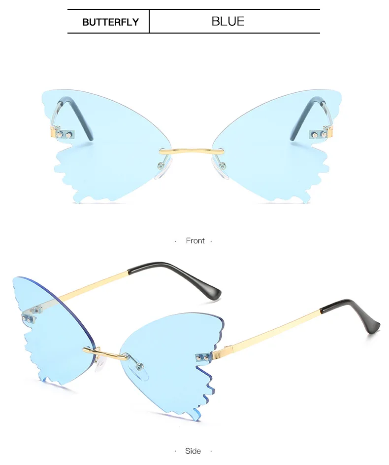 Женские солнцезащитные очки без оправы винтажные зеркальные кошачий глаз UV400 2020 |