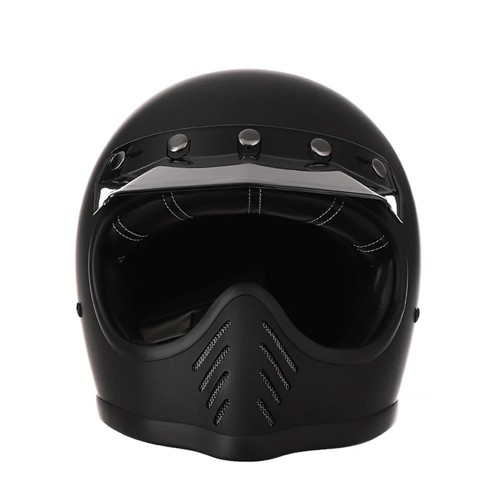 

DOT ECE Approved Vintage Fiberglass Shell Full Face Motorcycle Helmet Retro Classic Korea Style Motocross Racing Casco Moto