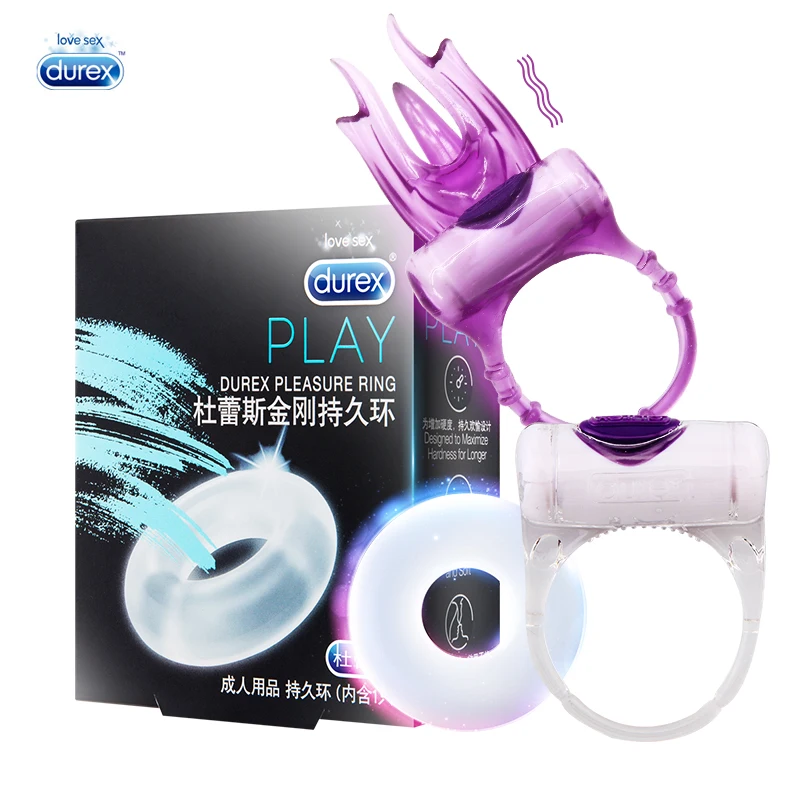 Durex 3 в 1 вибрирующее кольцо для мужчин Стимуляция клитора Задержка эякуляции