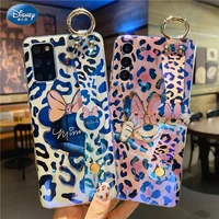 disney mickey minnie wristband leopard soft case for samsung galaxy s21 ultra s20 fe s10 plus note 20 ultra phone cover shell