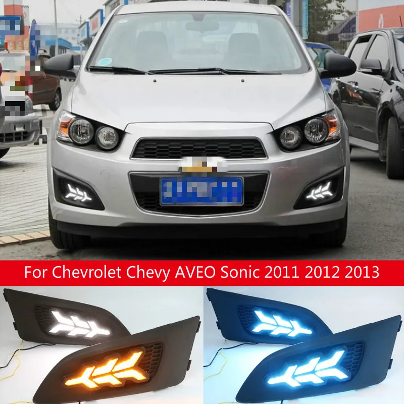 Дневные ходовые огни 1 пара для Chevrolet Chevy AVEO Sonic 2011 2012 2013 Светодиодные ДХО |