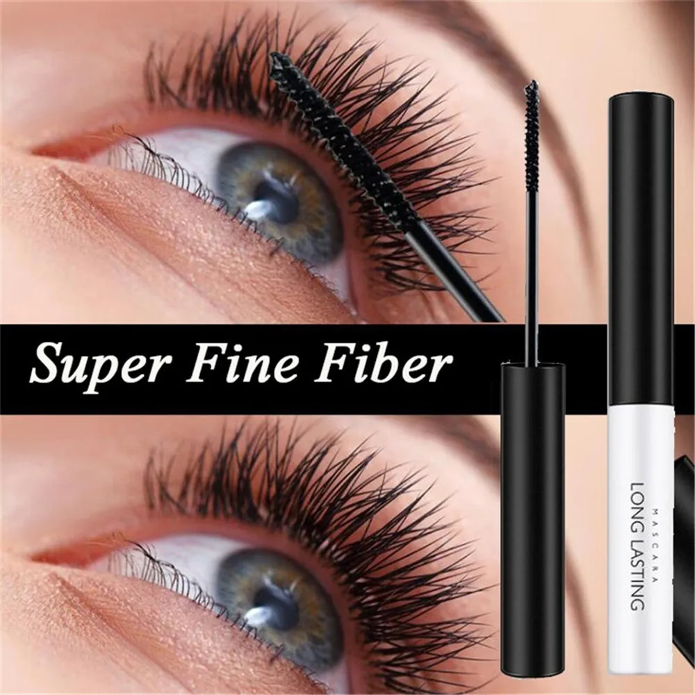 Ресницы Тушь 3D волокно для ресниц черные длинные ресницы силиконовая кисть изгиб