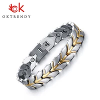 magnetic stainless steel bracelet with gold silver color wheat type power health energy charming bracelets for men women