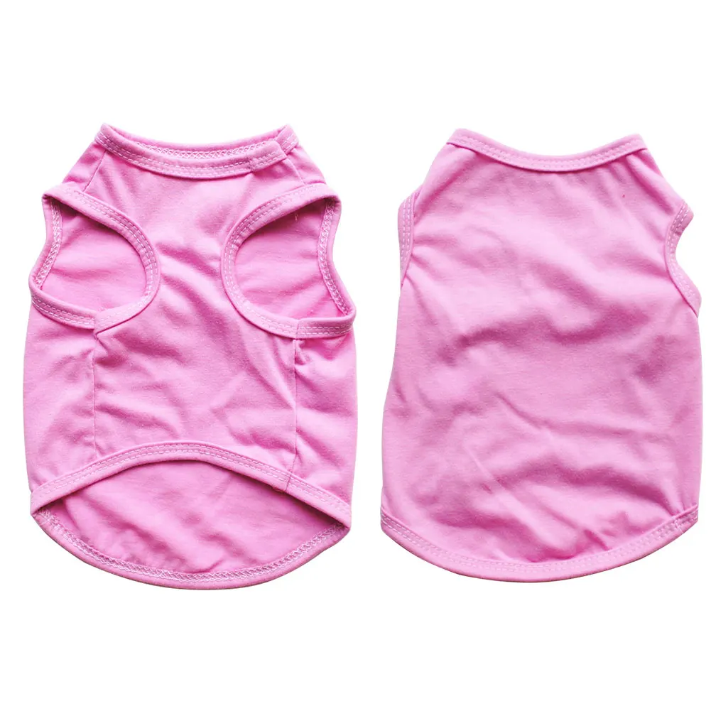 

Summer Pet Clothes For Small Medium Dogs Solid Cotton T-Shirt Dogs Accessories Breathable Soft Pet Supplies Cat Vest Shirts