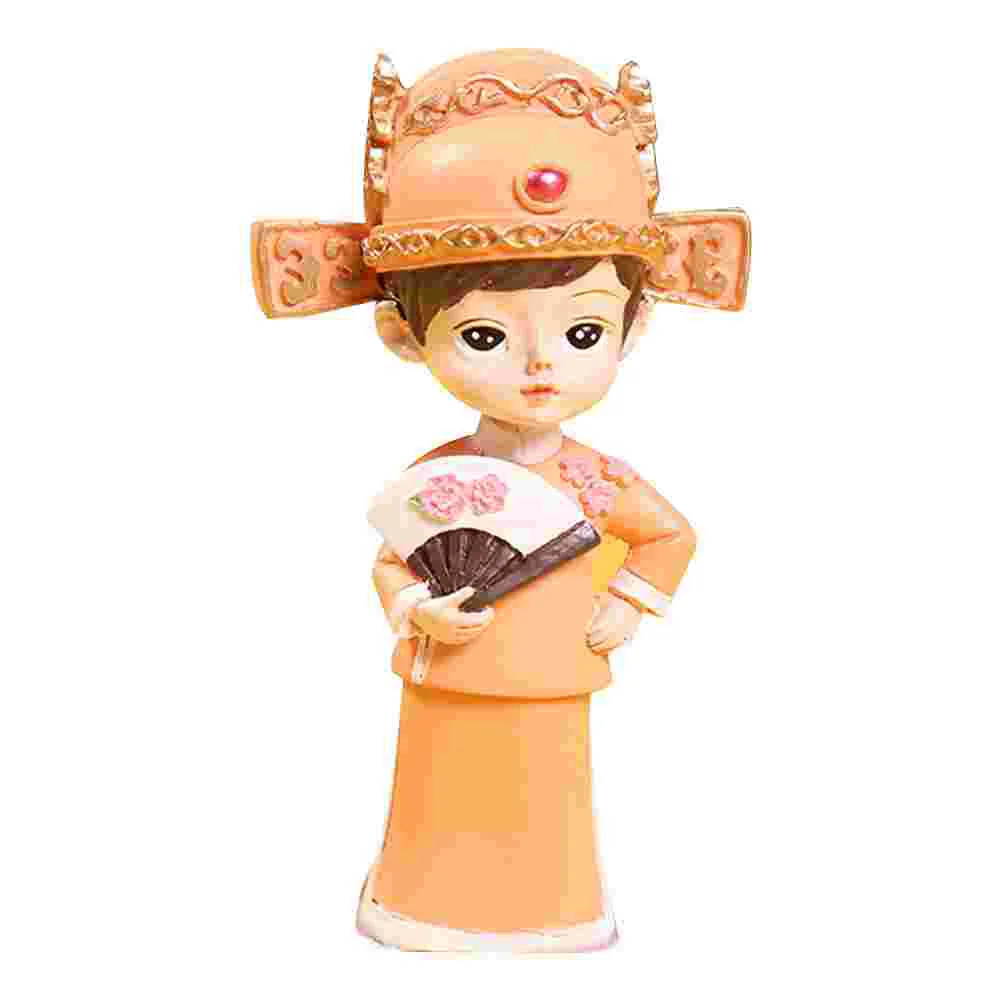 

1pc Resin Chinese Girl Model Decoration Delicate Ornament for Home Office