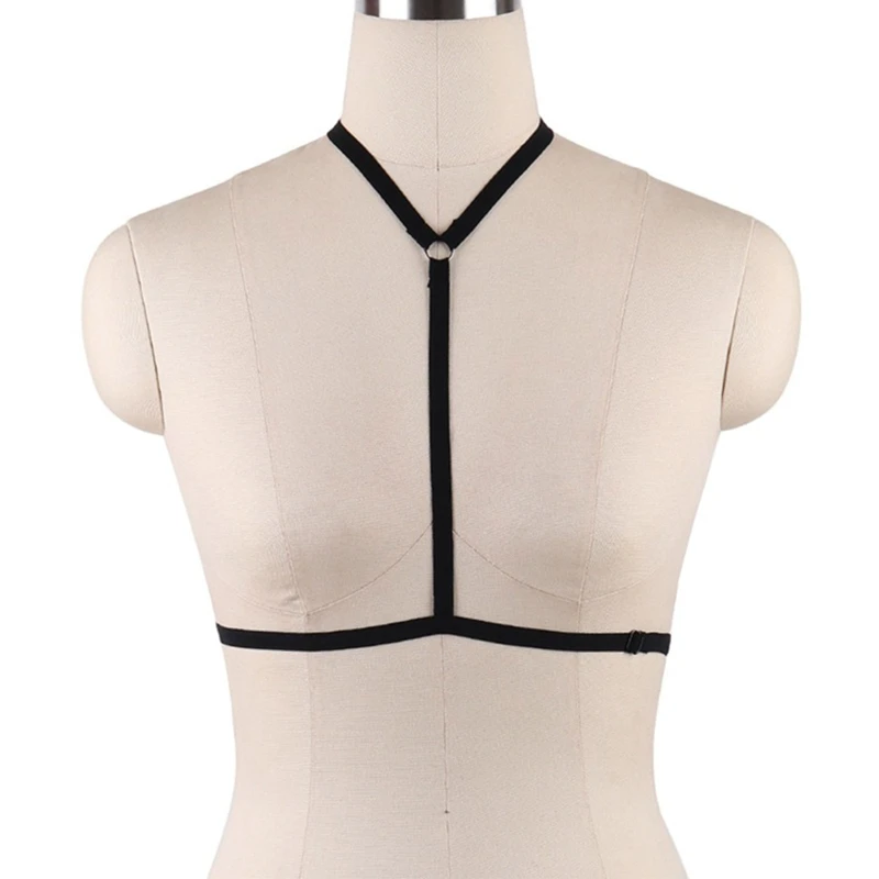 

Женский бюстгальтер на бретельках, бюстгальтер с вырезами, нижнее белье без чашек, эластичный соблазнительный бюстгальтер для бара, вечери...