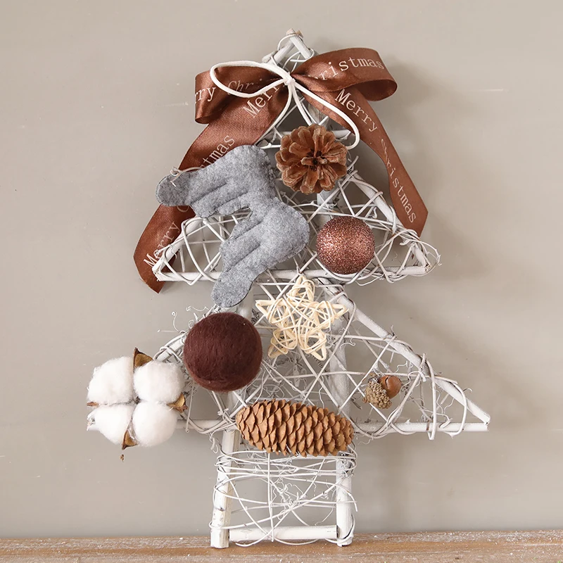 Рождественская креативная светящаяся деревянная рамка мини-дверь подвесное