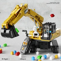 crawler excavator forklift bulldozer electric remote control toy building block puzzle assembling brick model childrens gift