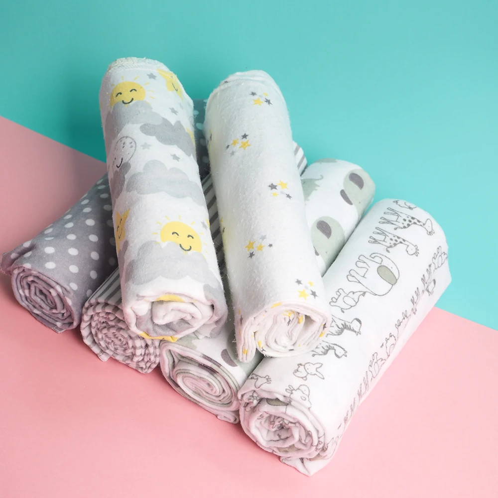 

4Pcs/Lot Muslin 100% Cotton Flannel Baby Swaddles Soft Newborns Blankets Baby Blankets Newborn Muslin Diapers Baby Swaddle Wrap