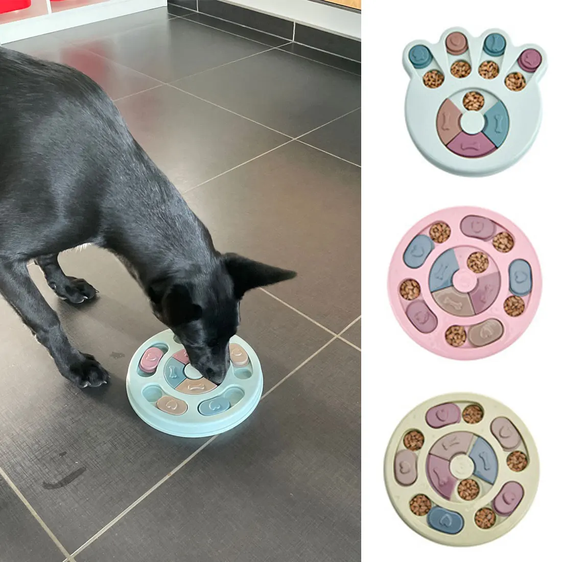 

Interactive Dog Puzzle Toys Slow Feeder Increase Puppy IQ Food Dispenser Slowly Dogs Training Game NonSlip For Small Medium Dog