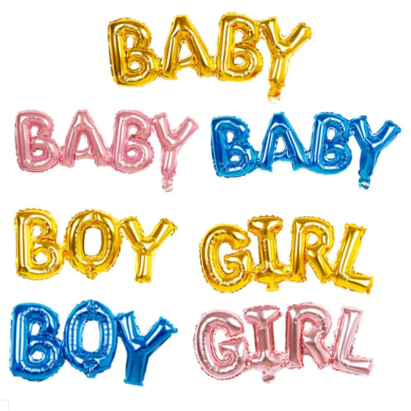 Соединенный мальчик девочка шар из алюминиевой фольги в форме буквы дети день